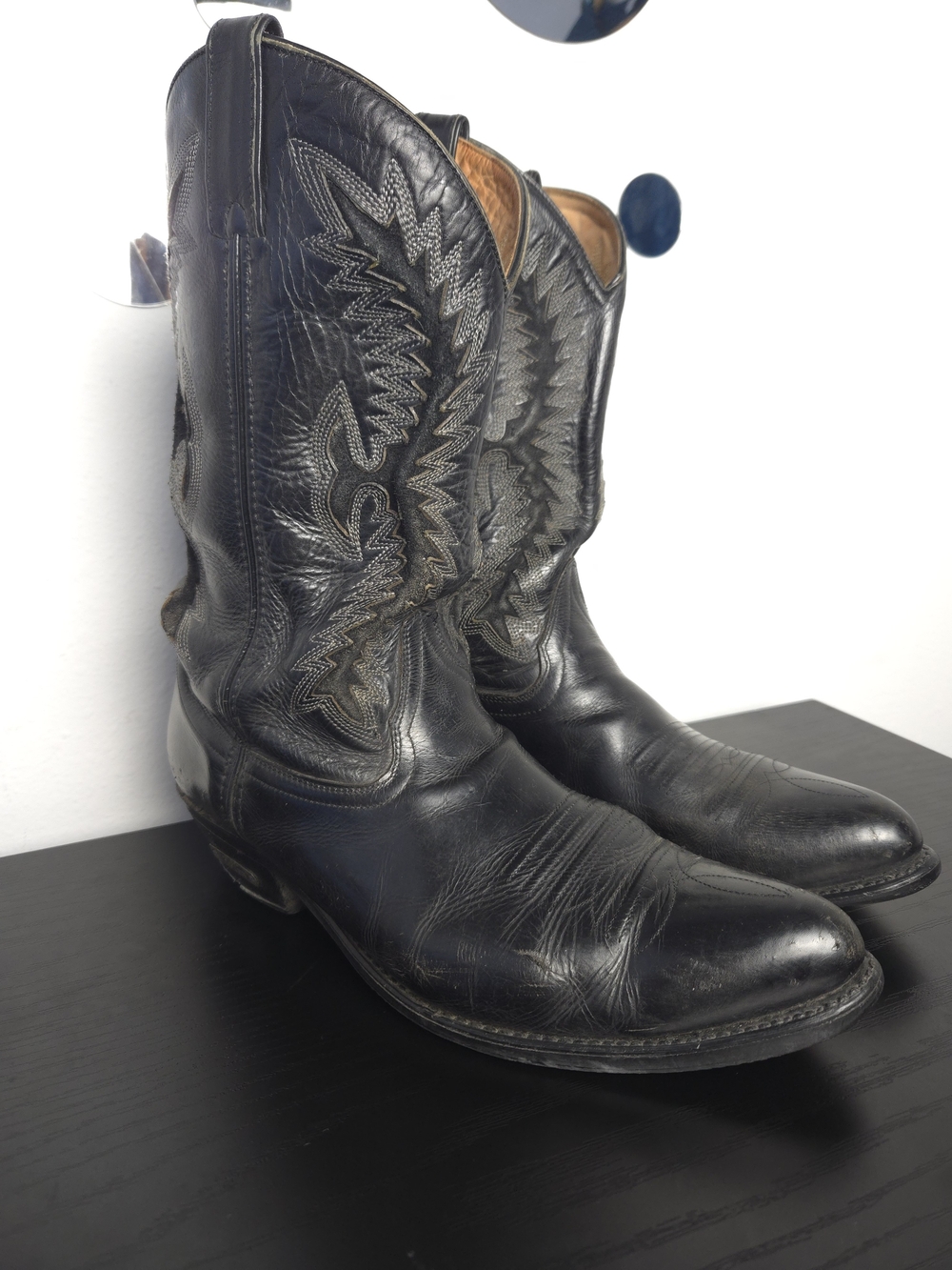 Vintage Harley Davidson 98422 Black Leather Cowboy Boots Western Mens 12 M